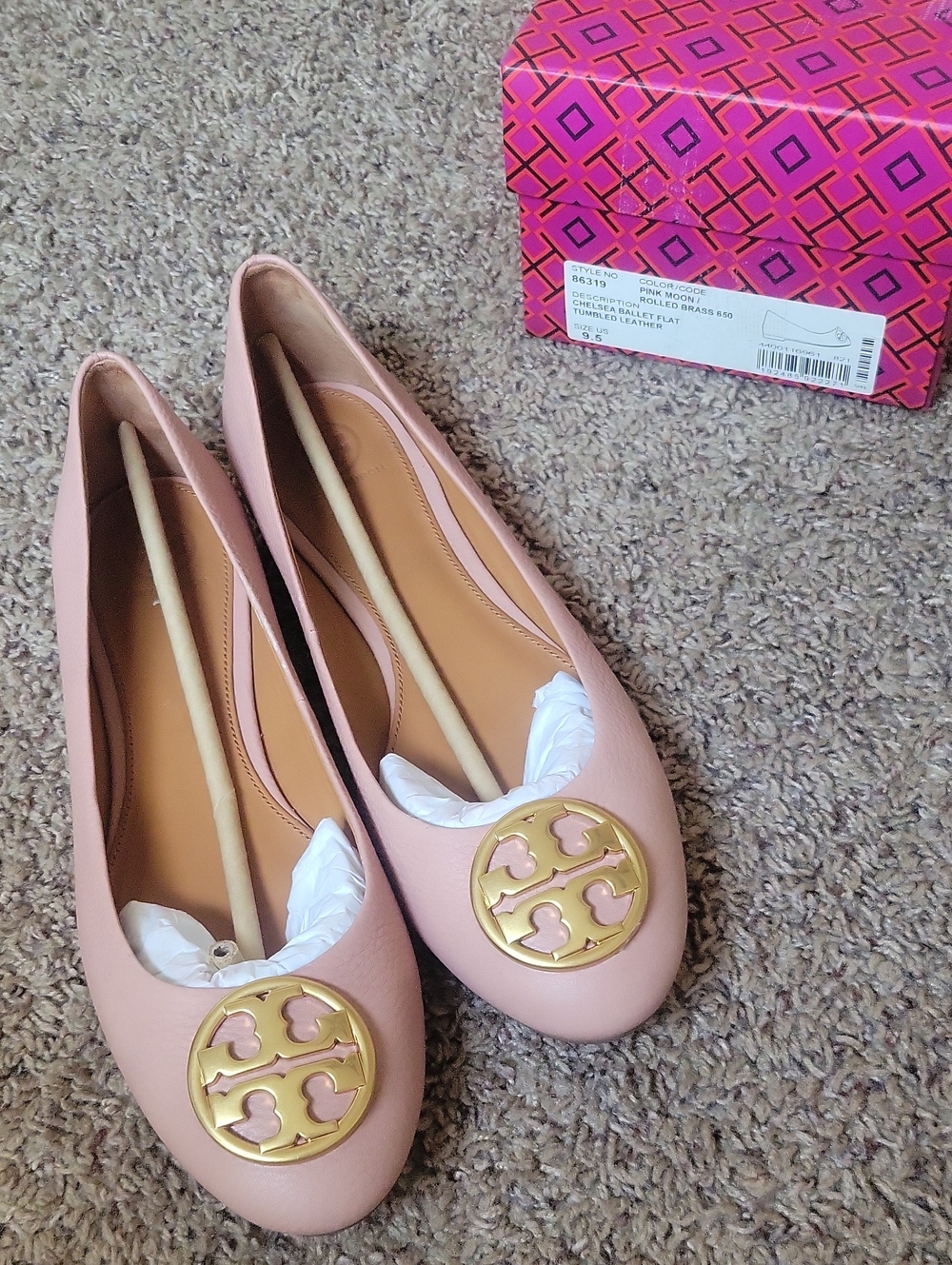 Chelsea Ballet Flat Tumbled Leather in Pink Moon